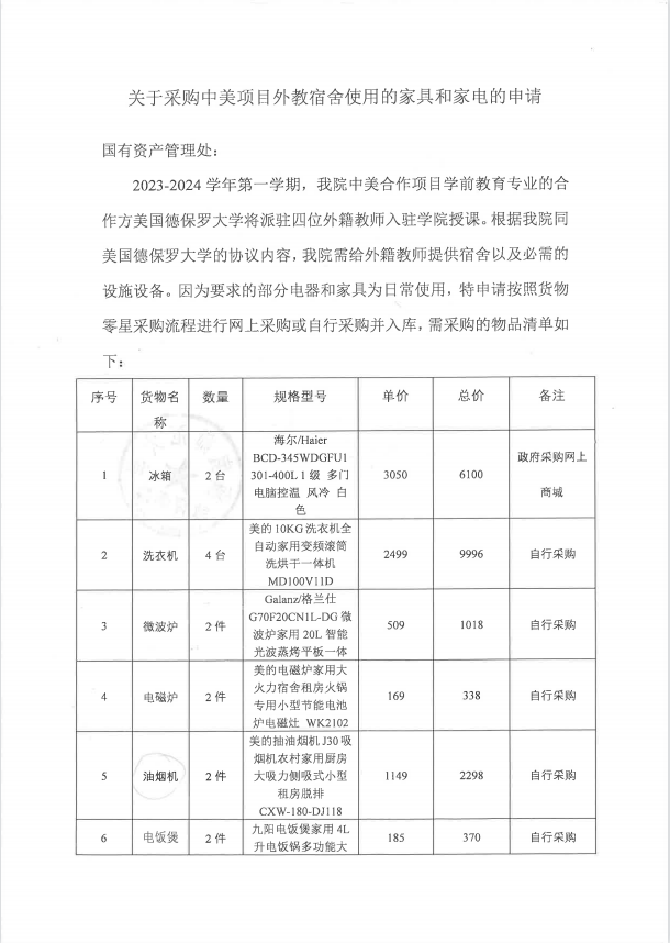 教育学院设备采购公示